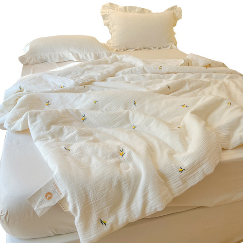 A-type double-layer summer quilt, machine washable air-conditioning quilt, double-person summer cool quilt, thin summer sheet for summer, single-person cotton quilt core for dormitory