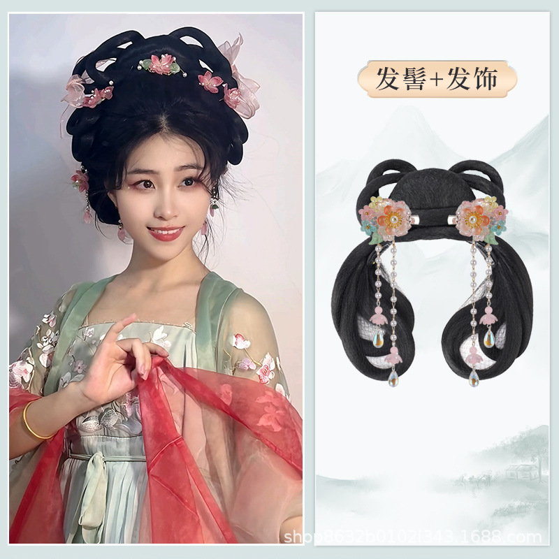 Qingyu 빵 + 레몬 치자나무 헤어 액세서리 한 쌍