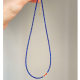 New Style Natural Lapis Lapis Lam South Red Clavicle Chain Plated 18K Gold Universal Pendant High-grade White Beaded Necklace for Women