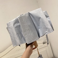 Ins小格子 _ 両用流行の黒ゴム日焼け止め紫外線防止パラソル学生女子折り畳み携帯