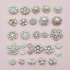 合金の多種類の真珠の花盤のアクセサリーの部品の手作りの服の頭飾りのヘアピンのDIYのアクセサリーの部品