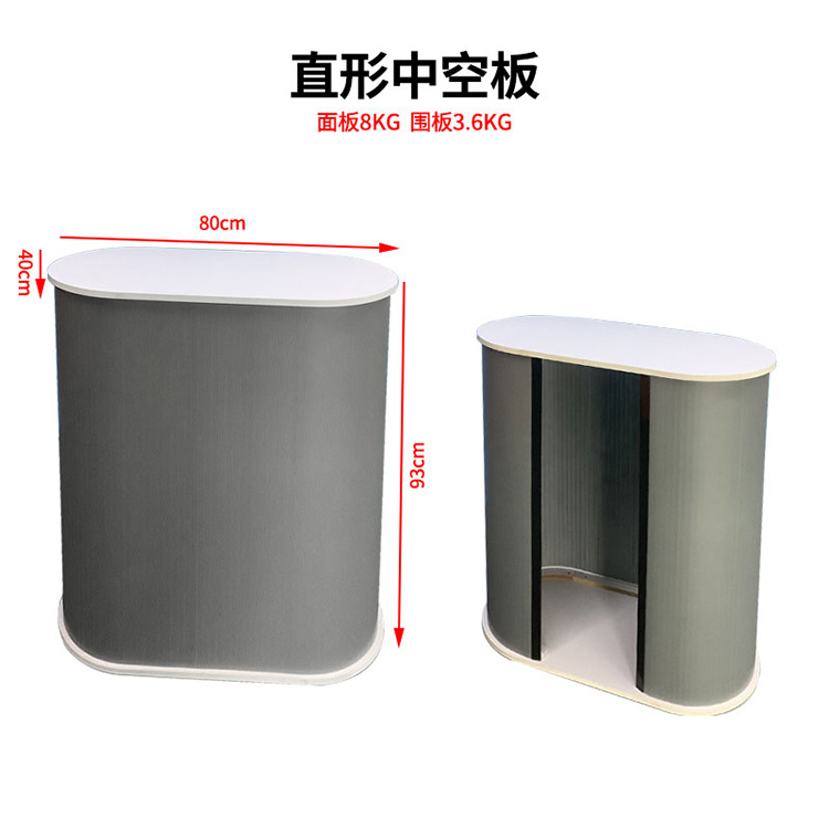 Mesa de Promoción de Tablero Hueco de Fábrica de Shanghái, Mesa de Exhibición de Plástico Curva y Recta Plegable y Portátil, Stand de Recepción Inmobiliaria image 11