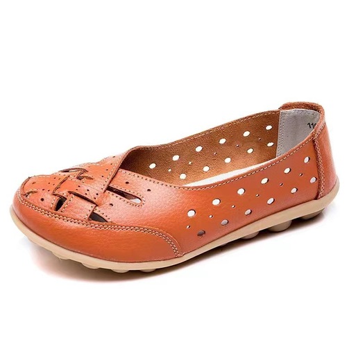 Flat sandals women summer single shoes, pinto shoes, leather shoes, casual women's nest hole hole shoes