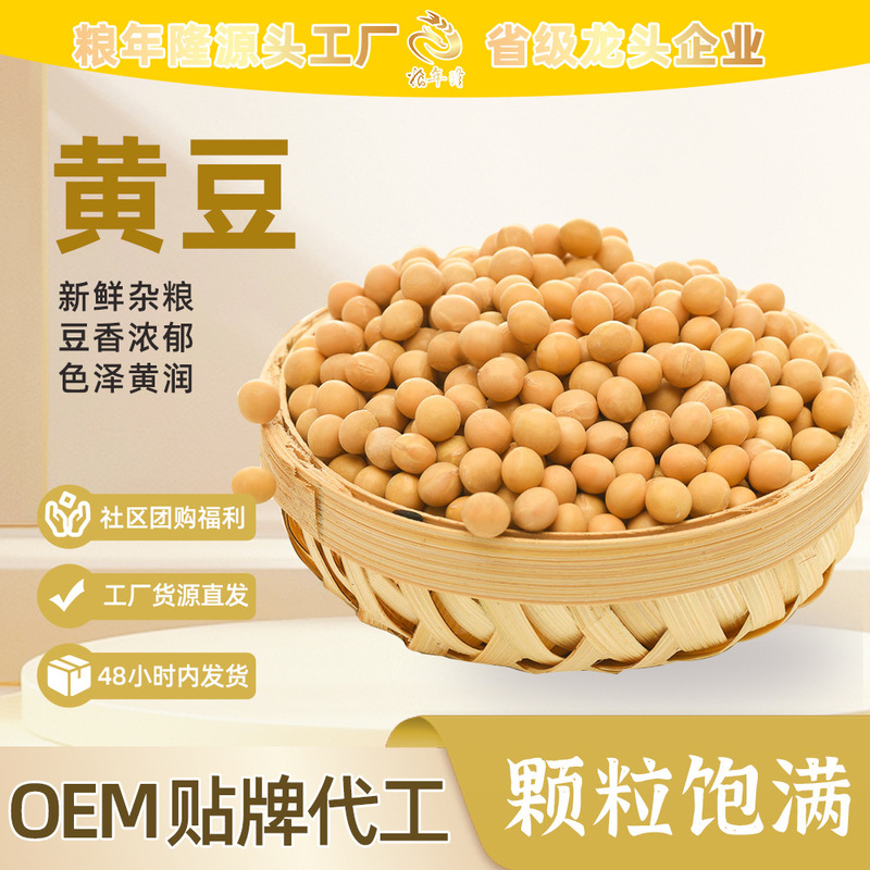 Northeast soybean bulk 50kg wholesale coarse grains cereals tofu raw materials vacuum packaging soybean milk