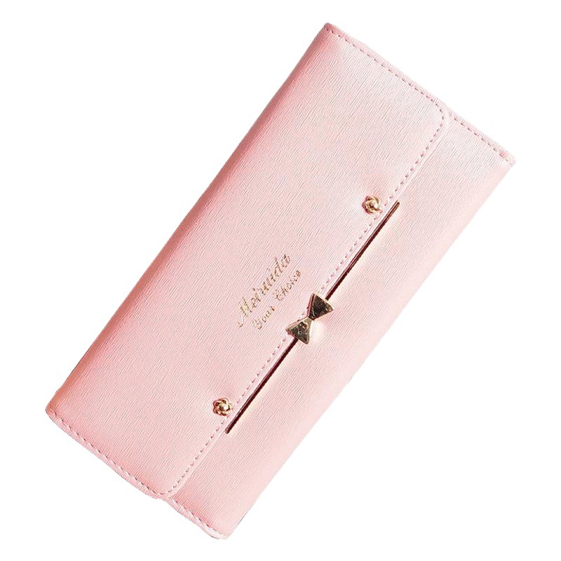 Wholesale 2026 New Model Women's Wallet Korean Style Buckle Cute Female Student Wallet Bow Long Rivet Wallet