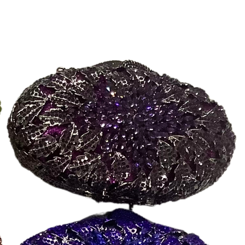 Bolsa de cena de diamantes flor tridimensional bolsas de mano de banquete de diamantes de color bolsas de mano de mujeres cajas metálicas huecas bolsas de mano