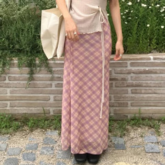 欧美甜美清新风格纹网纱半裙跨境新款修身显瘦少女风直筒长裙女