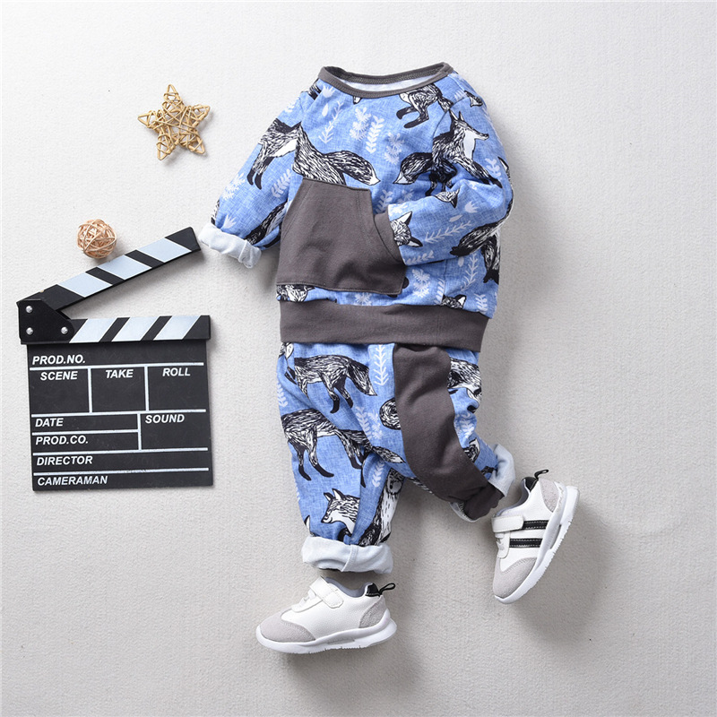 Children's Round Neck Thick Sweater Autumn And Winter Boy Sweater Suit display picture 9