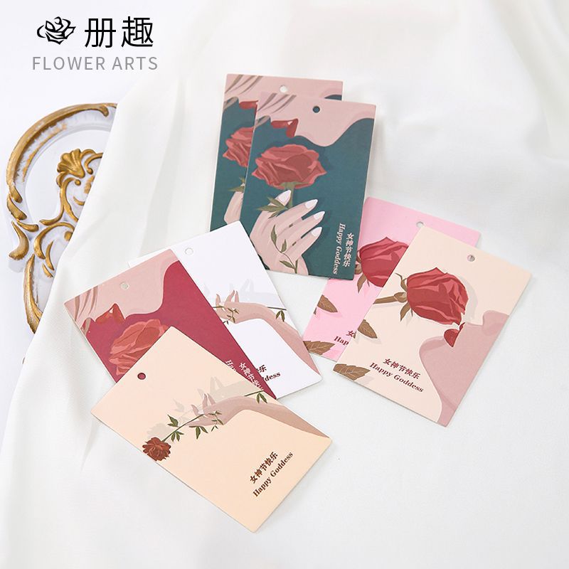 Día DE LA MUJER ins tarjeta Queen's Day Tulip Flower bouquet Día DE LA MUJER regalo bendición pequeña tarjeta colgante flor