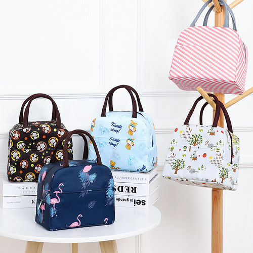 New Japanese style fresh student lunch lunch bag office worker lunch bag portable Japanese style insulated lunch box bag