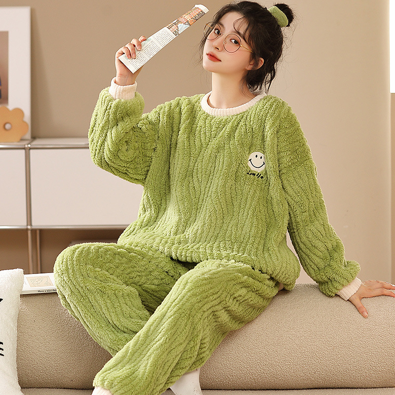 (2개) 새로운 산호 양털 잠옷 여성 6XL 겨울 두꺼운 양복 플러스 크기 지방 MM 플란넬 가정 의류 200 진 5X