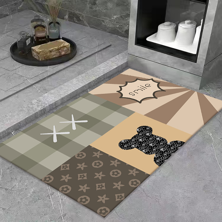 Alfombra de baño de lujo ligero, absorbente y de secado rápido, alfombra para entrada de baño, alfombra antideslizante de tierra de diatomeas para inodoro, alfombra para entrada de la casa.