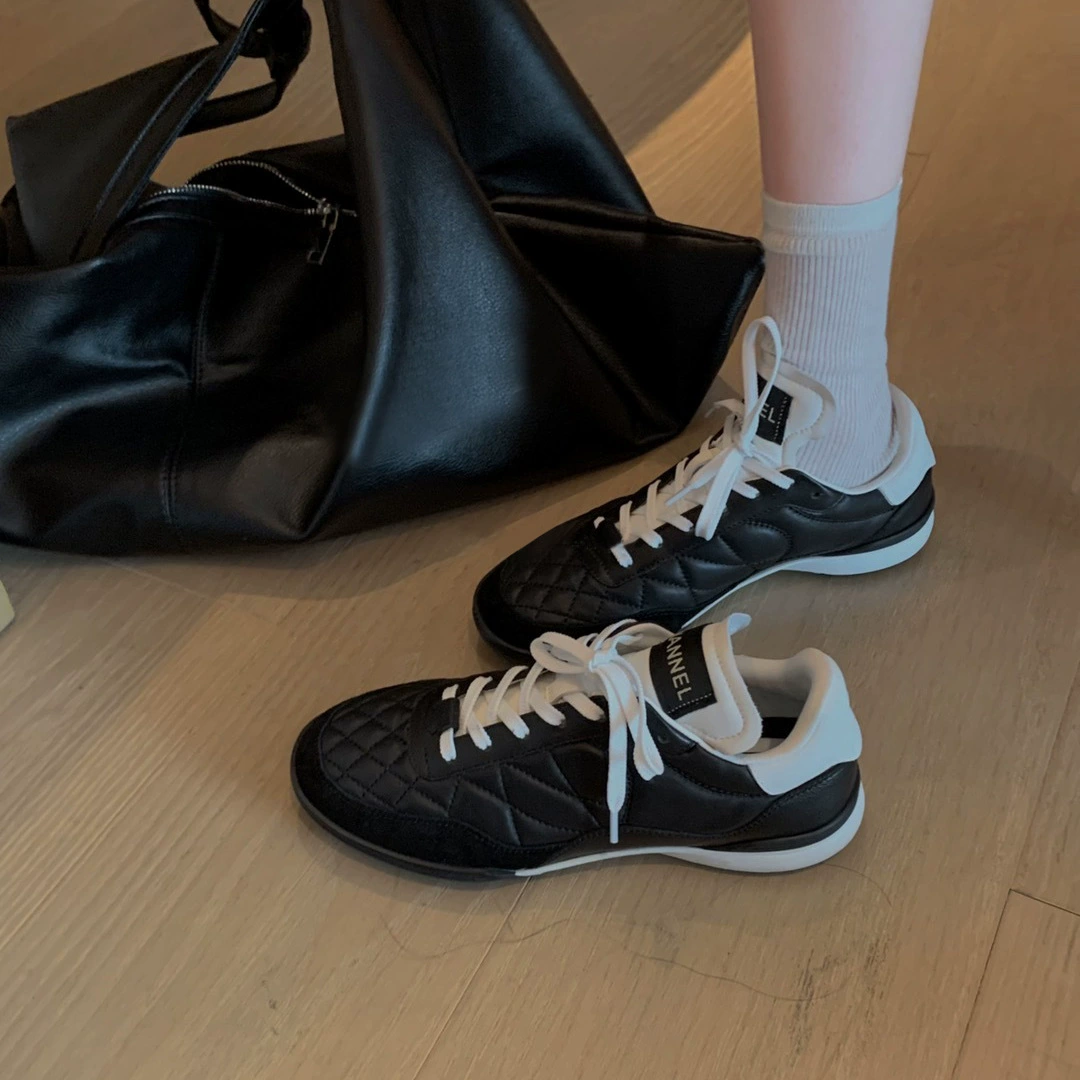 Овчинная версия ~ Little Xiangfeng обувь с толстой подошвкой ромбовидная повседневная спортивная обувь женская кожаная обувь для бега