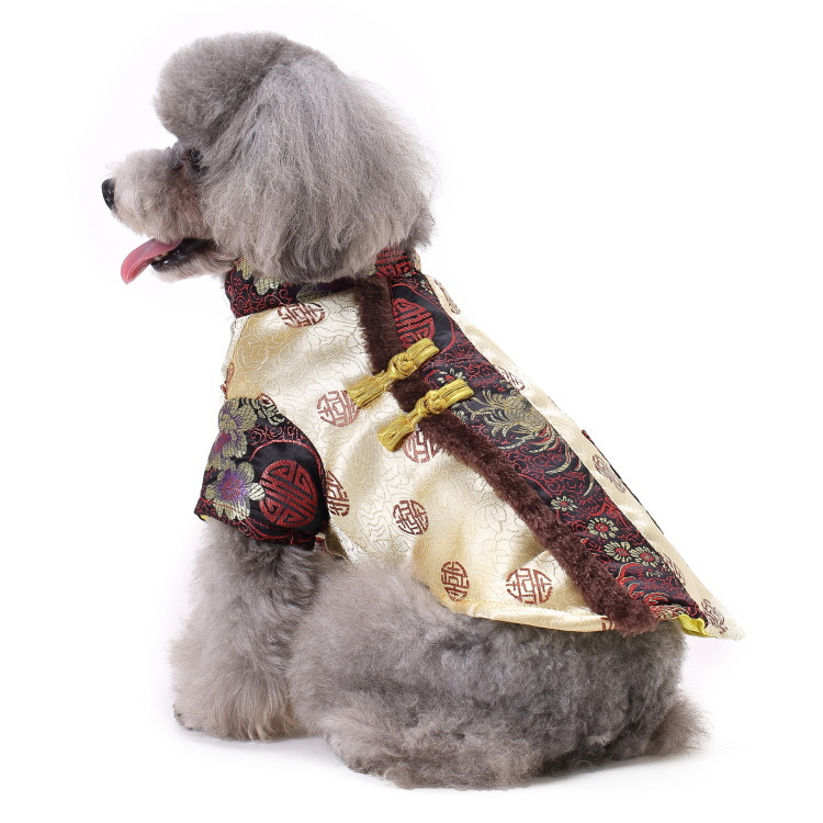 Pet Clothes Festive Dog And Cat New Year Outfits Tang Suit For Spring Autumn Warm Thick Cotton Coat For Pets_voghion.com