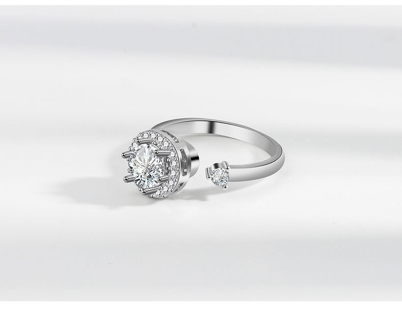 1 Piece Lady Flower Copper Plating Zircon Womenu0027S Open Ring