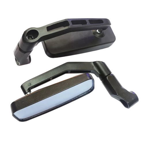 Foreign trade hot-selling motorcycle modified all-aluminum blue glass square curved rod snake pattern rearview mirror reversing mirror reflector