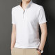 Half Zipper Half High Collar Short Sleeve T-shirt Men's Summer Vertical Collar Brand Men's Shirt Silk Cotton Sweater Korean Base Shirt