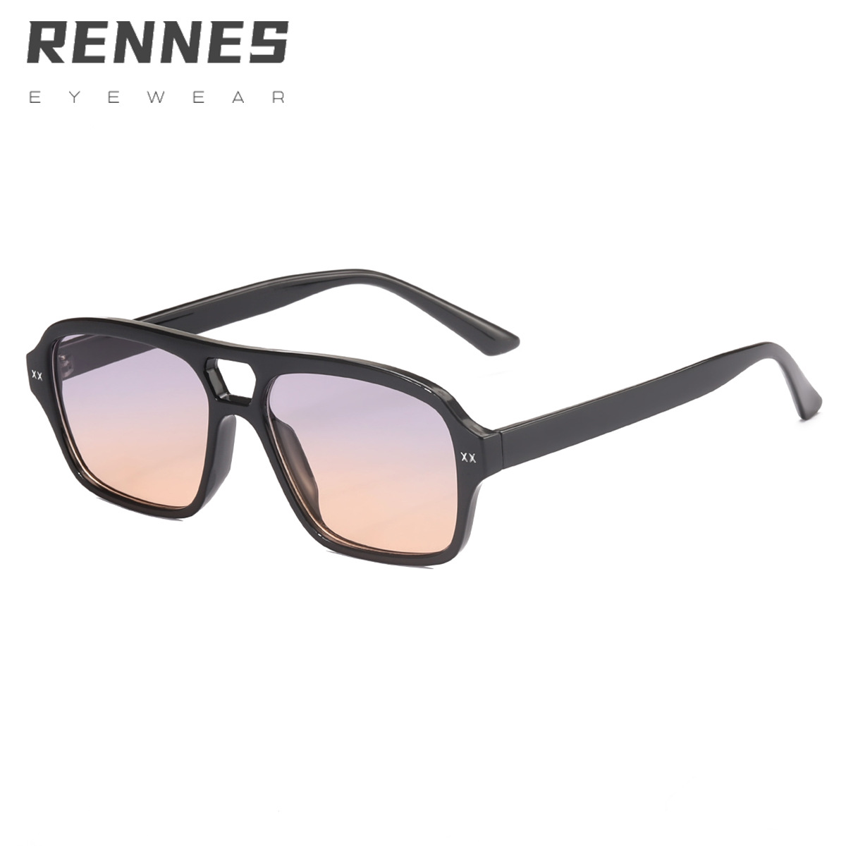 2022 nuevo europeo y americano doble haz cuadrado gafas de sol hombres y mujeres de la misma moda gafas de sol de moda 98078