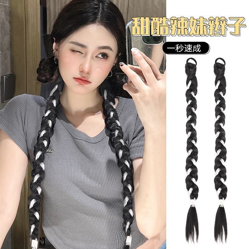 Connie Trecce di capelli finti Trecce lunghe bohémien da donna Moda Doppia coda di cavallo Accessori per capelli 2025 Nuovo stile