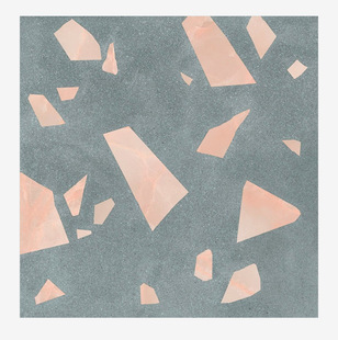 D-made blue background pink large particle aggregate mosaic terrazzo indoor clothing store wall decoration board