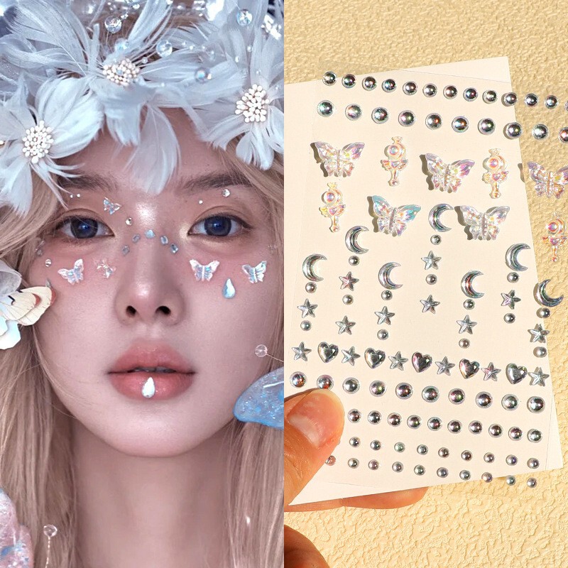 Eye Makeup Diamond Stickers Kidsren's Makeup Stickers Face Stickers Butterfly Pearl Diamond Stickers Stage Rhinestone Eyebrow Stickers Eye Makeup Diamond Stickers Kidsren's Makeup Stickers Face Stickers Butterfly Pearl Diamond Stickers Stage Rhinestone Eyebrow Stickers