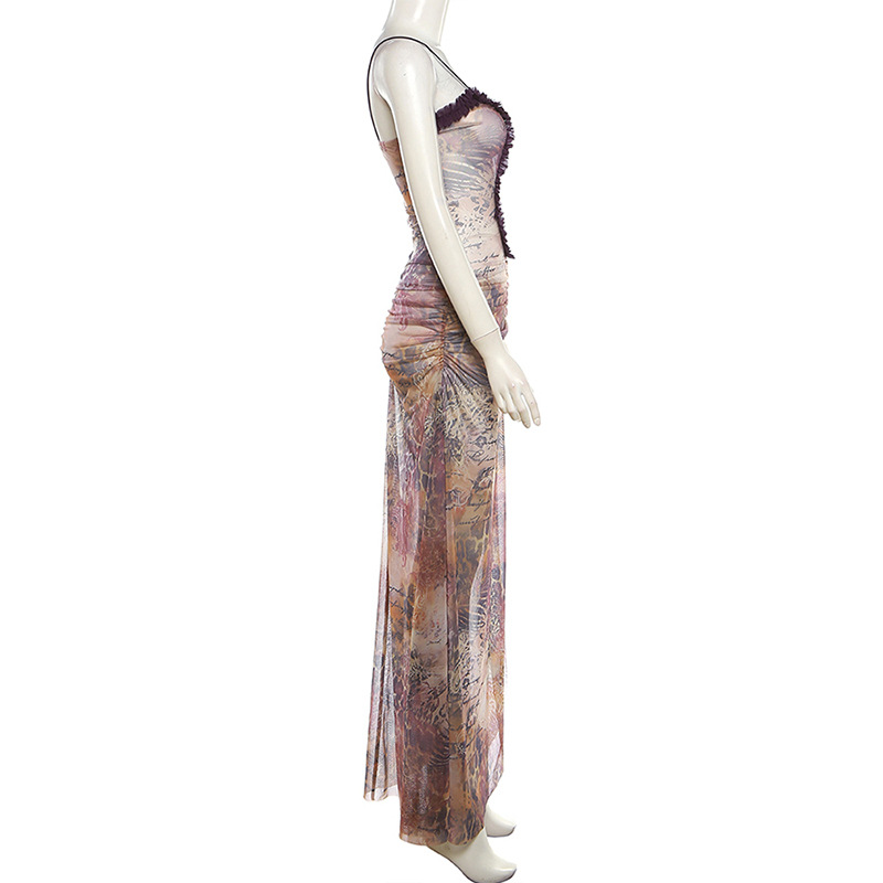 420g Weight Maxi Long Dress Dress Length Type Sleeveless Sleeve Length Sheath Dress Dresses Type Spandex, Polyester Fabric Type High Waist Waist Line Daily, Date Occasion Collarless Neckline Slim Fit Type Flower Pattern Summer Season Women's Gender Hollow Out, Backless Design Sexy Style Wholesale Women's Sexy Hollow Out Backless Flower Daily Date Collarless Sleeveless Sheath Dress 35