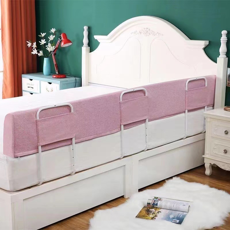 어린이 충돌방지 소프트 침대 서라운드 [린넨 핑크, 퍼플 원피스]