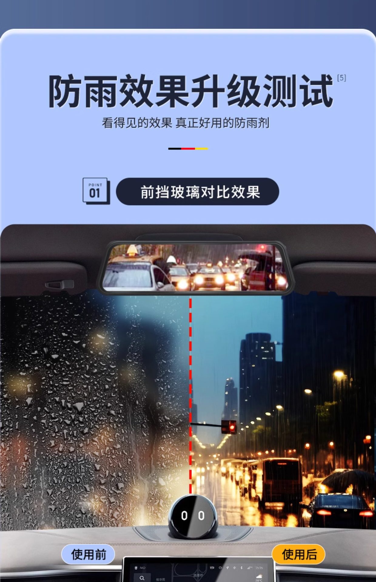 Winter Long-Lasting Anti-Fog Agent, Anti-Fogging in the Car, Front Windshield and Rearview Mirror Spray, Anti-Fogging and Defogging Artifact