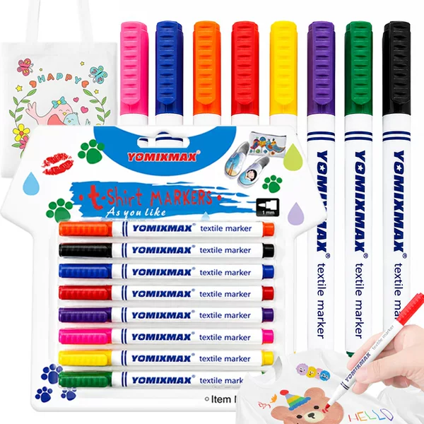 Cross-Border 8-Color Textile Pens Fabric Markers Colorful Hand-Drawn Markers DIY Markers Children's Graffiti Watercolor Pens