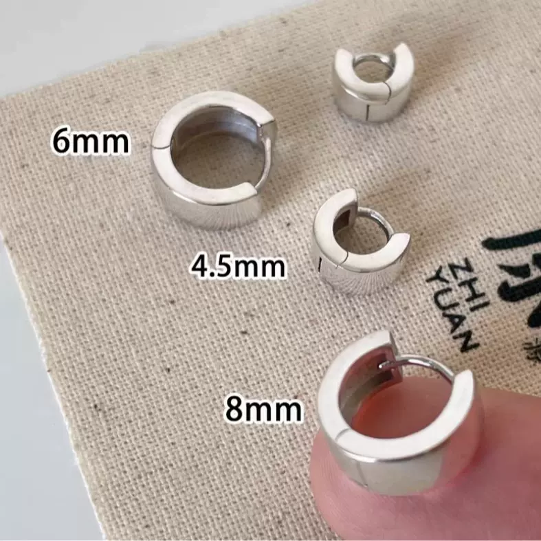 素圈宽面耳环2025年新款爆款耳骨扣耳圈耳饰高级感日常百搭耳饰