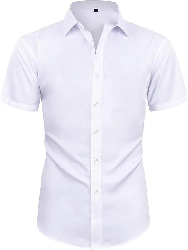 クロスボーダー半袖無地メンズシャツフォーマルシャツノンアイロン紳士服AliExpress Amazon temu大ヒット|undefined