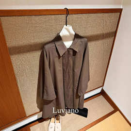 深圳南油2025秋冬ROW风经典基础款休闲宽松棉质风衣长款外套