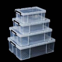 長方形のフラット透明プラスチック収納ボックス多機能収納ボックスベッド底ローロアージングボックス衣類整理ボックス