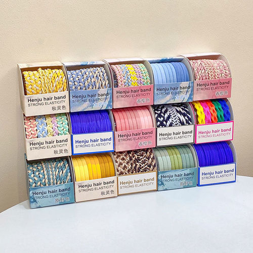 10 pieces/box Spring and summer gradient color hair ties, high elasticity, towel rings, hair ropes, hair ropes, rubber bands, Japanese and Korean hair accessories