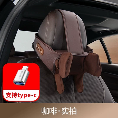 headrest neck pillow for driving, Masaj avadanlığı - type-c-coffee-brown-6-axis-massage-heat-therapy-neck-pillow-single-piece