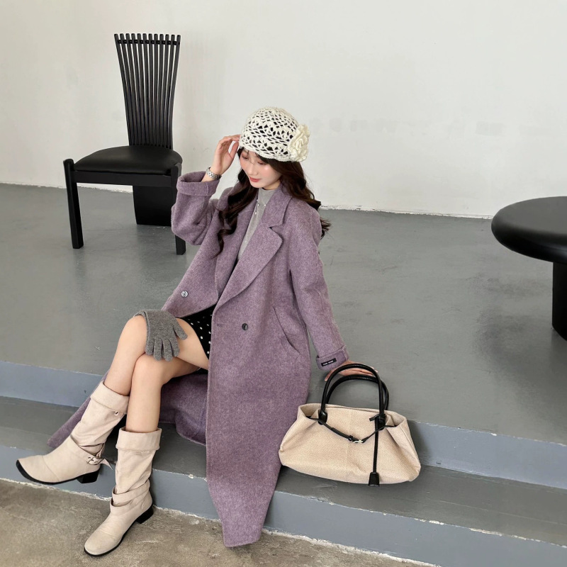 Light luxury minimalist style autumn and winter new double-sided wool coat for women, Korean style, high-end, loose and slimming woolen coat Light luxury minimalist style autumn and winter new double-sided wool coat for women, Korean style, high-end, loose and slimming woolen coat
