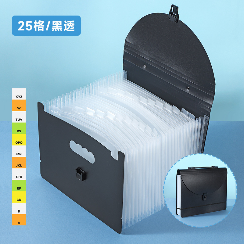 Nuevo portátil transfronterizo 13 / 25 bolsas de órgano arcoíris PP carpeta impermeable paquete de materiales de oficina para estudiantes image 10