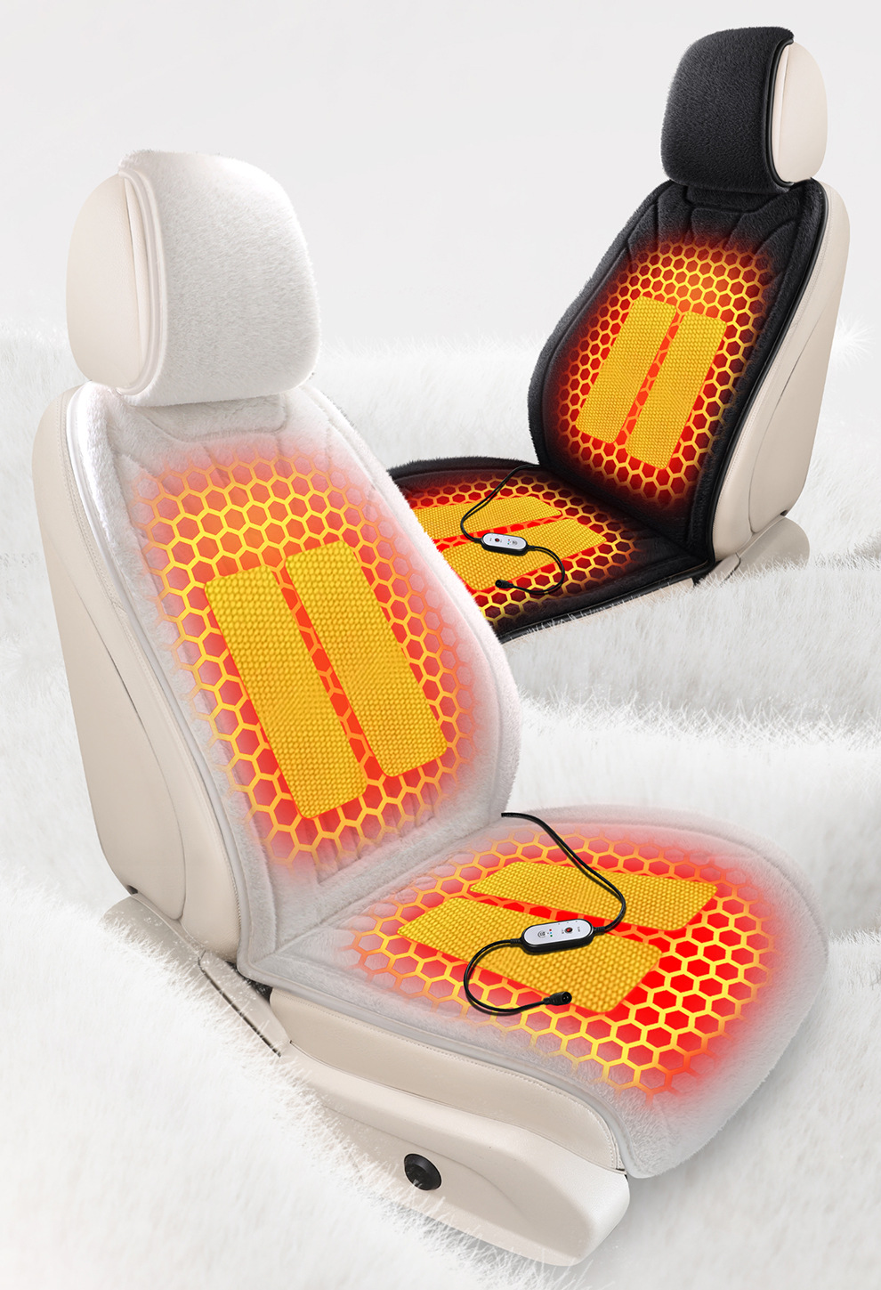 Cross-Border Graphene Automotive Supplies Multifunctional Heated Seat Cushion 12V Seat Pad Universal Car Heating Wholesale Factory