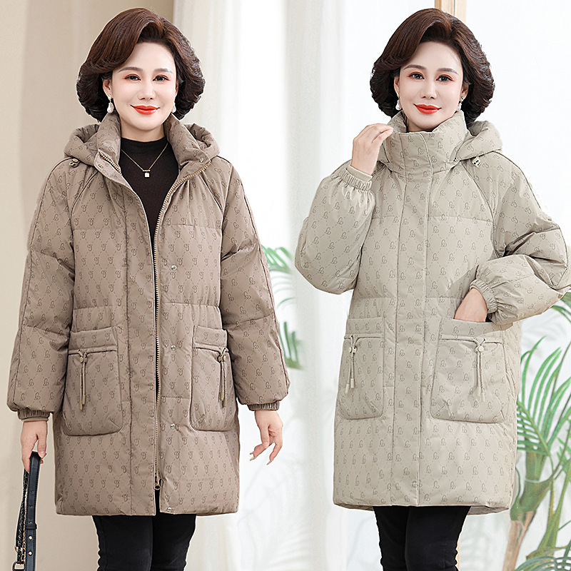 Genuine women's down jacket for winter, national standard 90% white duck down, new model for middle-aged and elderly women, thickened, warm, and cold-proof coat Genuine women's down jacket for winter, national standard 90% white duck down, new model for middle-aged and elderly women, thickened, warm, and cold-proof coat