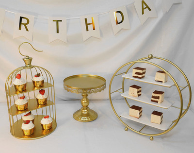 Decoración DE LA MESA de postre soporte de exhibición traje bandeja de pastelería comida fría té descanso Mesa pastel estante tarde té merienda stand image 10