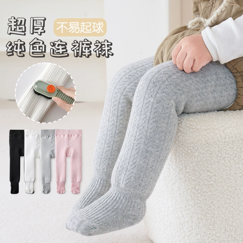 Зимние плюшевые толстые детские леггинсы маленькие дети большие PP детские колготки