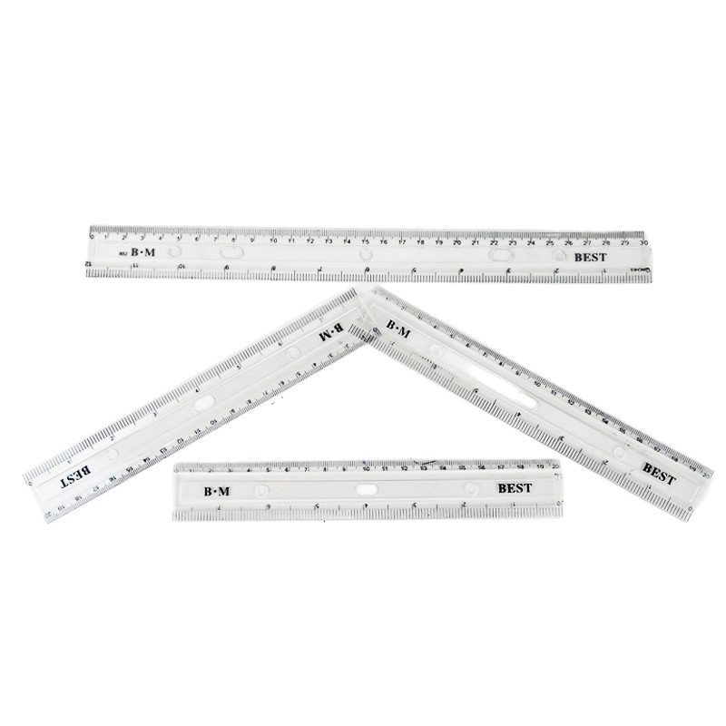 Regla de plástico de 30cm5 orificios, regla de color en caja, material ps, comercio exterior, venta caliente transfronteriza, medición avanzada para estudiantes