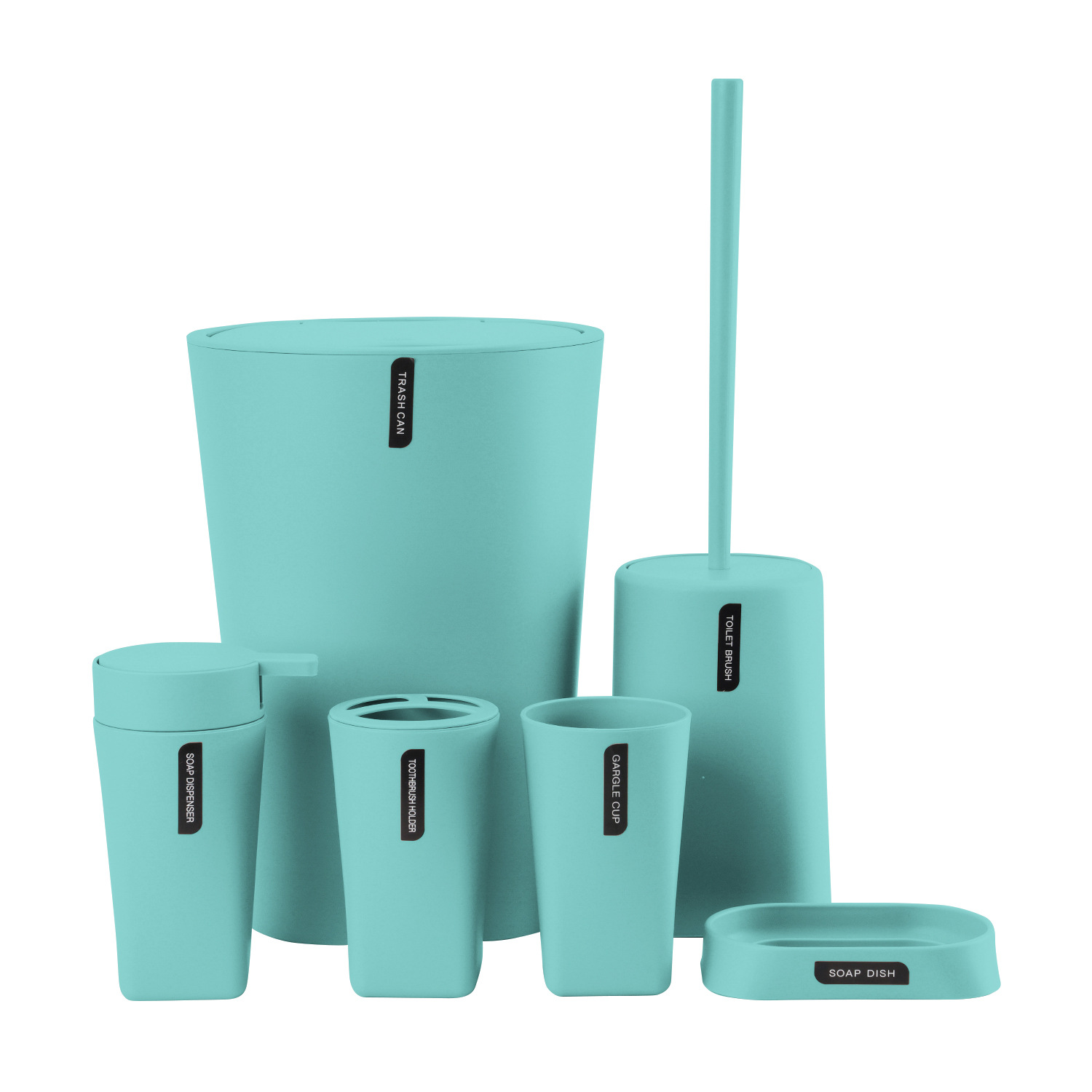 artículos de baño con cubierta set de seis piezas enjuague bucal local redondo cepillo de dientes caja de jabón de almacenamiento set de lavado de baño