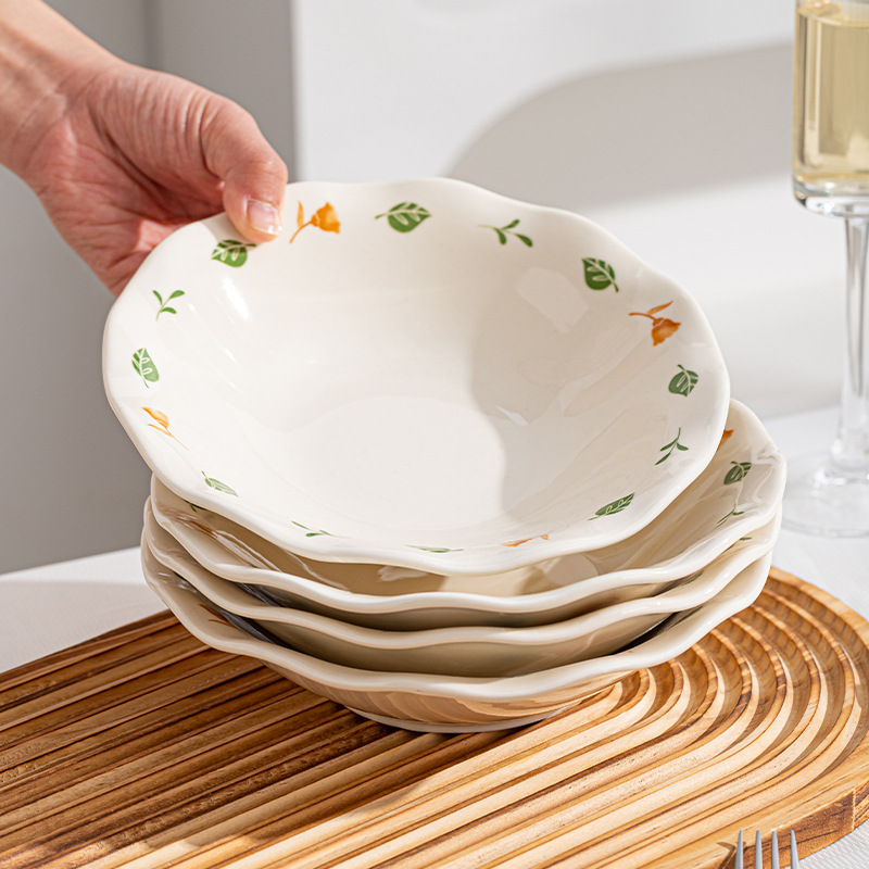 Conjunto de platos de color esmaltado japonés de alto valor, platos profundos, pequeños platos frescos, platos y platos image 5