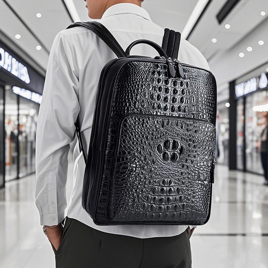 Top Layer Cowhide Men's Backpack Genuine Leather Backpack 15.6 Inch Large Capacity Computer Bag Business Cowhide Backpack