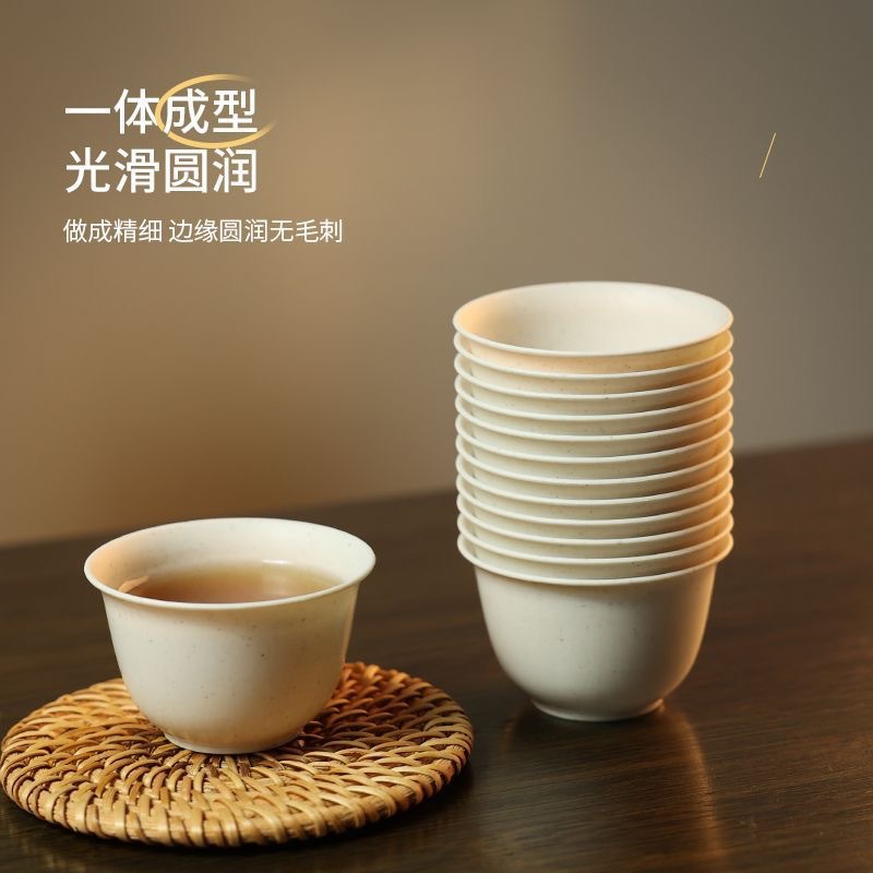 Taza de té Kung Fu desechable resistente al calor 60ml con soporte de taza de almacenamiento y cáscara de arroz taza de té de alta calidad taza de té