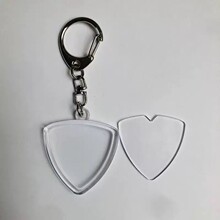 爱心钥匙扣三角透明拨片盒吉他收藏标准型弹片挂件pick收纳吊坠