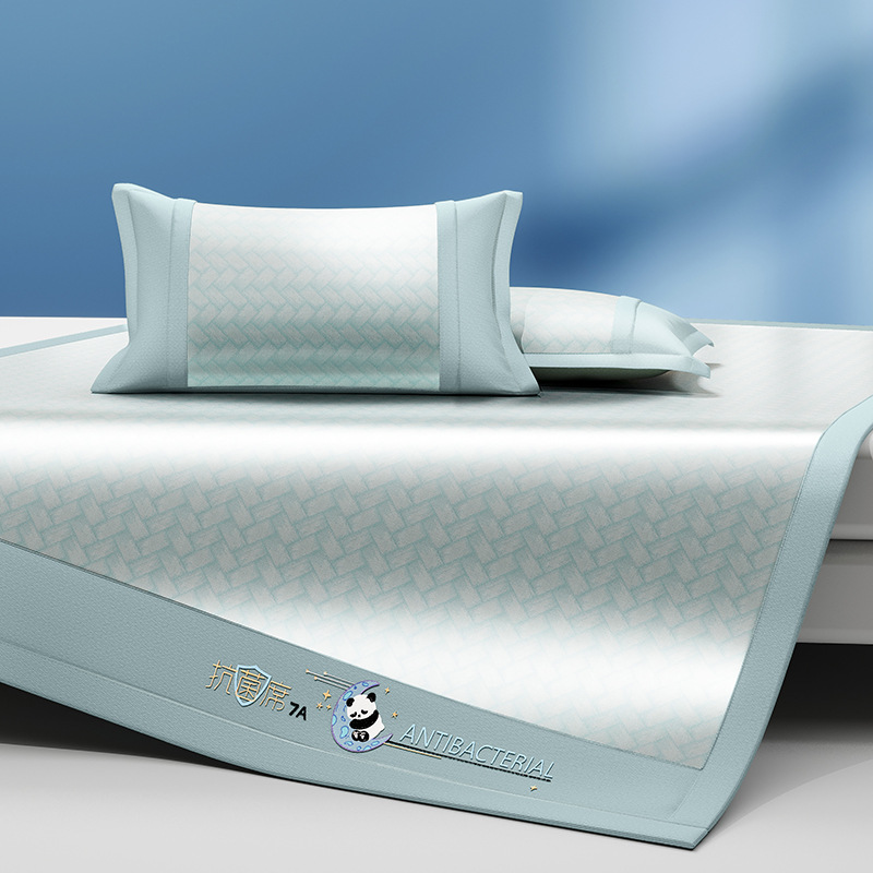 Un juego de sábanas de seda de hielo de clase de tres piezas fresco verano 2025 nueva funda protectora de colchón de verano sábana funda de cama
