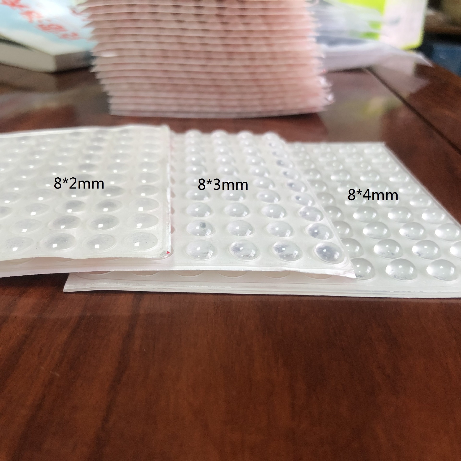 Almohadilla para pies de vidrio, granulada de silicona hemisférica, silenciador de muebles, granulada de silicona anticolisión, almohadilla para pies transparente, granulada de silicona autoadhesiva 6 diámetro 8