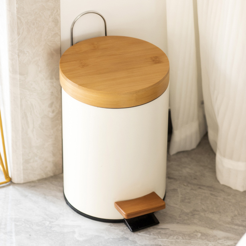 Basura grande creativa con tapa clasificación baño cocina sala de estar inodoro cubierta elástica impermeable Estilo nórdico cesta papel